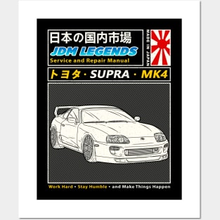 JDM Toyota Supra A80 MK4 Car Manual Book Cover Posters and Art